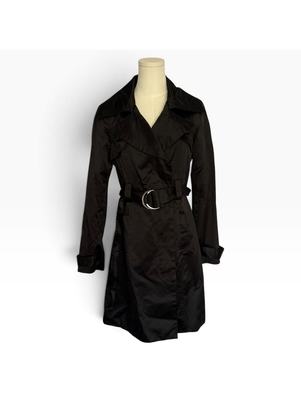 Bebe Black Trench Coat with Belt